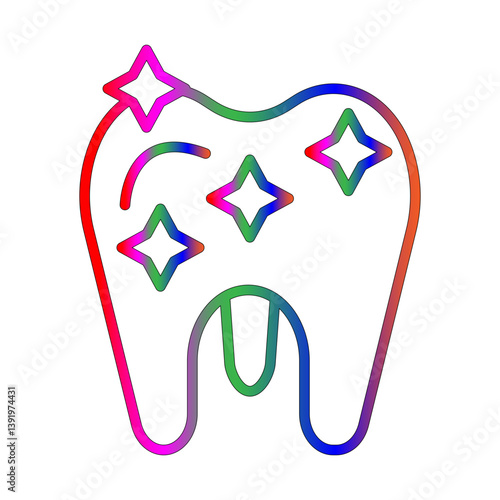 Tooth whitening line gradient icon