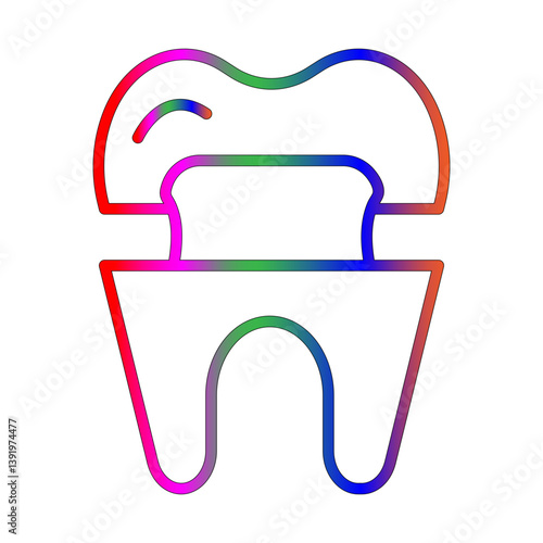Crown line gradient icon