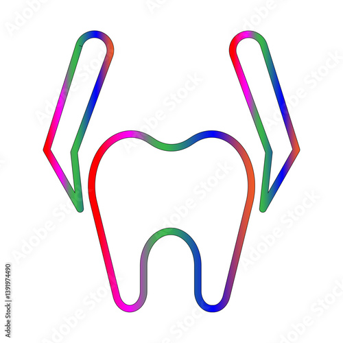 Removal tongs line gradient icon