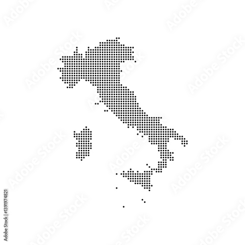 italy map halftone dot style isolated on white background. italian vector design maps