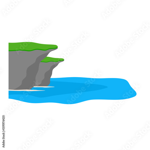 Cliffs of moher. Countryside panorama with cliffs. Vector illustration.