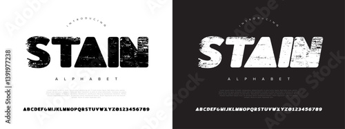 Stain Distressed Grunge Font.Rust Font. Rough Font