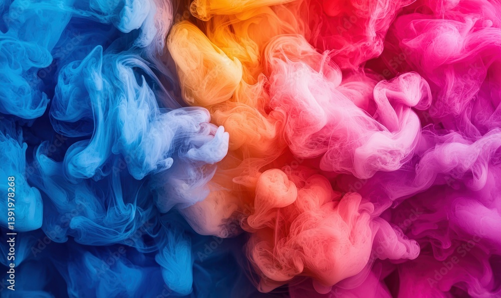 A captivating blend of vibrant ink plumes creates a mesmerizing, abstract smoky background with dynamic color. A captivating blend of vibrant ink plumes creates a mesmerizing, abstract smoky background with dynamic color.