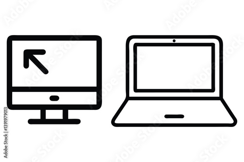 Computer and laptop screen icon