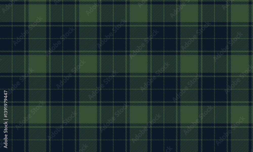 Fototapeta premium Seamless plaid pattern, in navy and green tones, adding a classic and modern touch. Perfect for designing unique clothes, skirts and pants, vector illustration.
