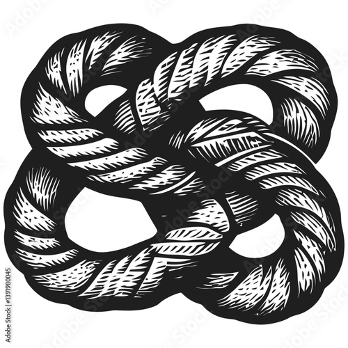Detailed Vector Illustration of an Intricate Rope Knot Design