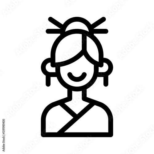 geisha line icon