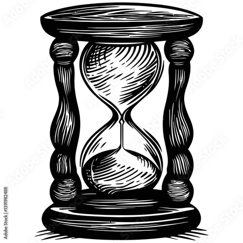 Classic Hourglass Vector Illustration for Time Concept Design
