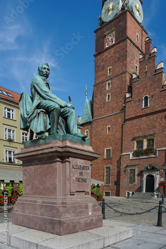 Aleksander Fredro Monument in Wroclaw, Poland