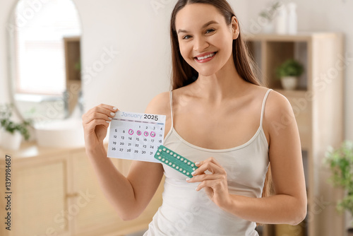 Young woman with menstrual ...