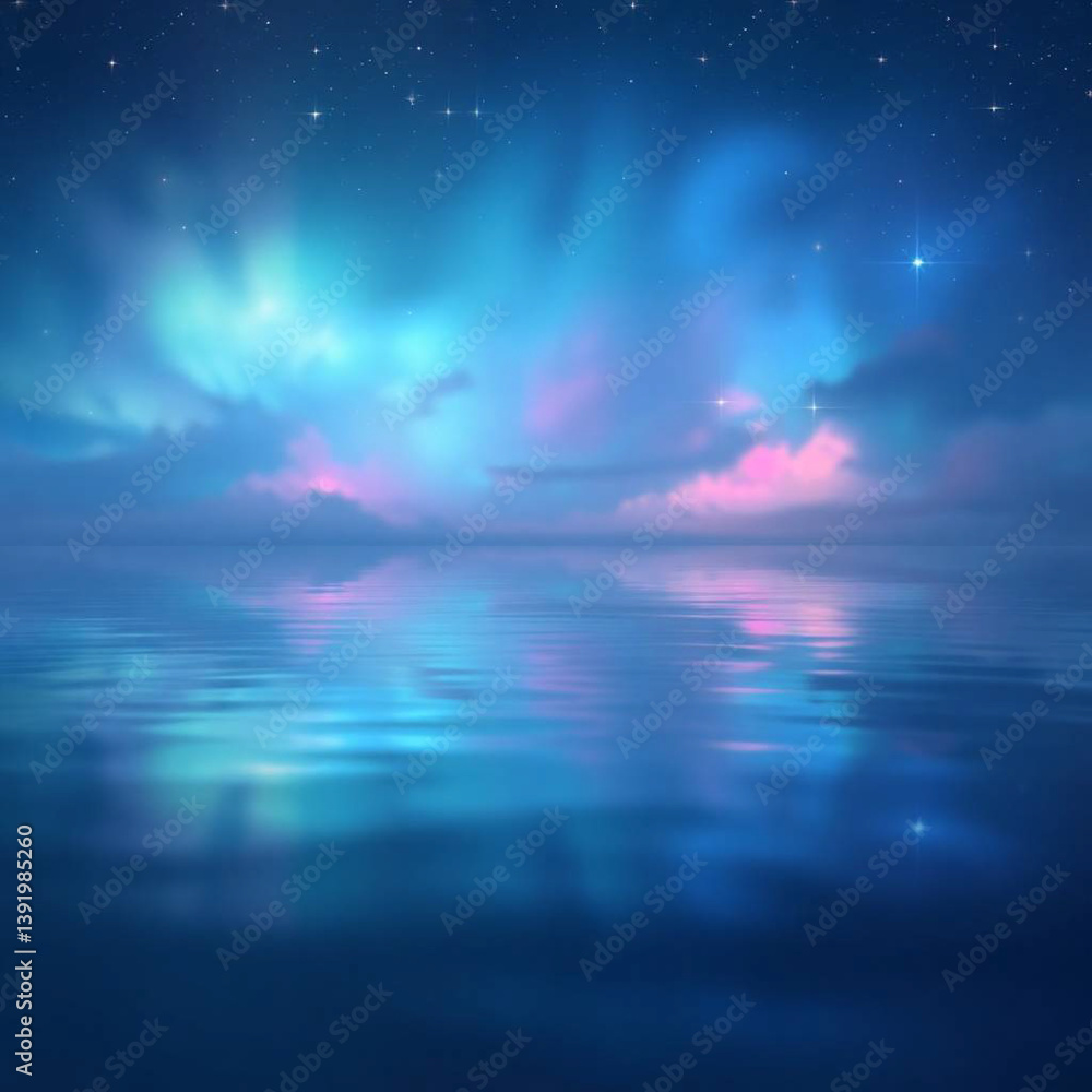 Obraz premium 星空を移した水面