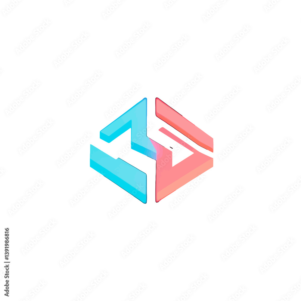 Abstract Geometric Logo Design with Gradient Colors Abstract Geometric Logo Design with Gradient Colors