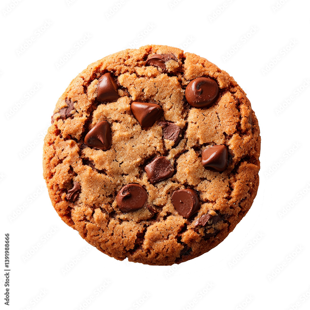 Fototapeta premium A delectable chocolate chip cookie isolated on a see-through background