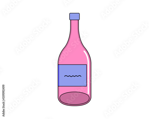 Wine Bottle. Wine Lover. Wine festival. Vector.