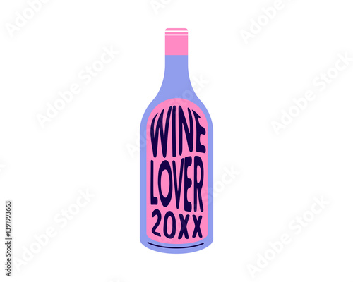 Wine Bottle. Wine Lover. Wine festival. Vector.