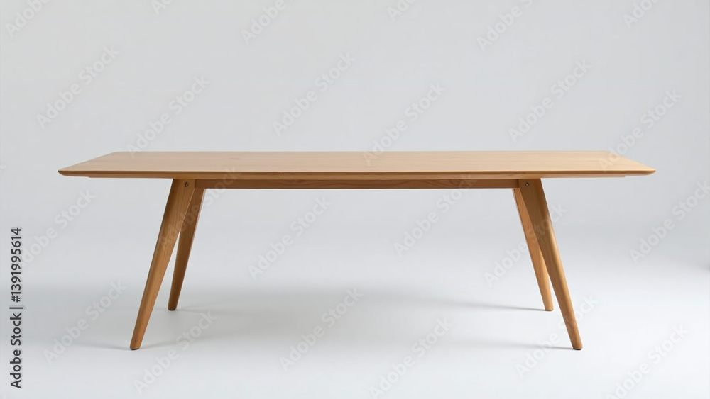 Fototapeta premium minimalist wooden table angled legs perfect modern dining