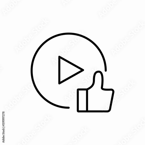 Like video content icon vector sign