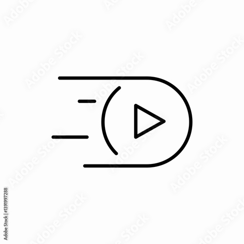 Fast play speed icon vector sign