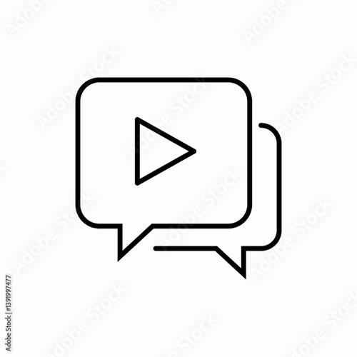 Message video chat icon vector sign