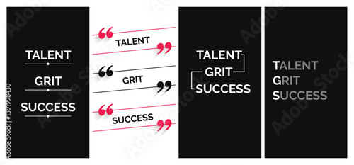 Talent, Grit, Success – Motivational Typography Poster for Growth Mindset and Achievement