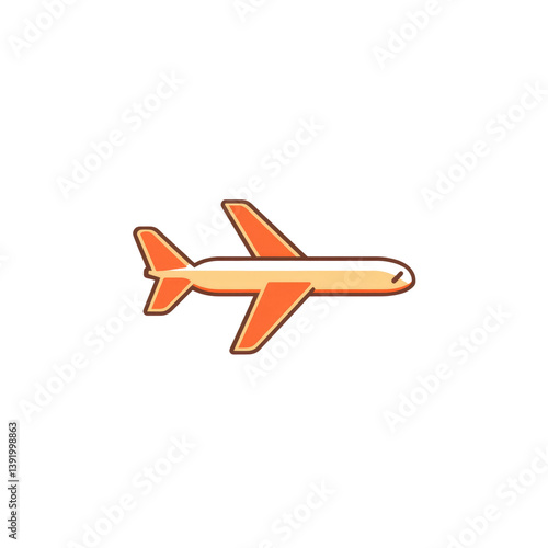 Cute Cartoon Airplane Icon Flat Design for Travel and Transportation