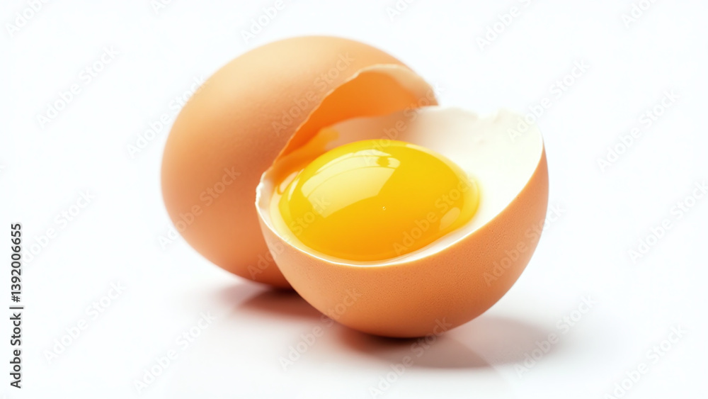 brown egg yolk visible showcasing texture fresh interior white brown egg yolk visible showcasing texture fresh interior white