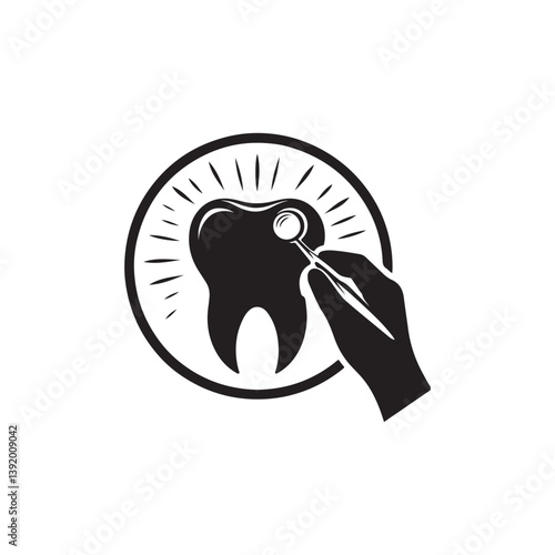 dental care vector silhouette clip art illustration