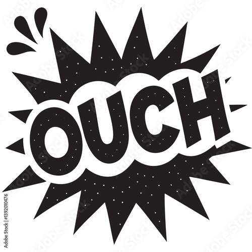 Omg ouch oops pop art comic text speech bubble 