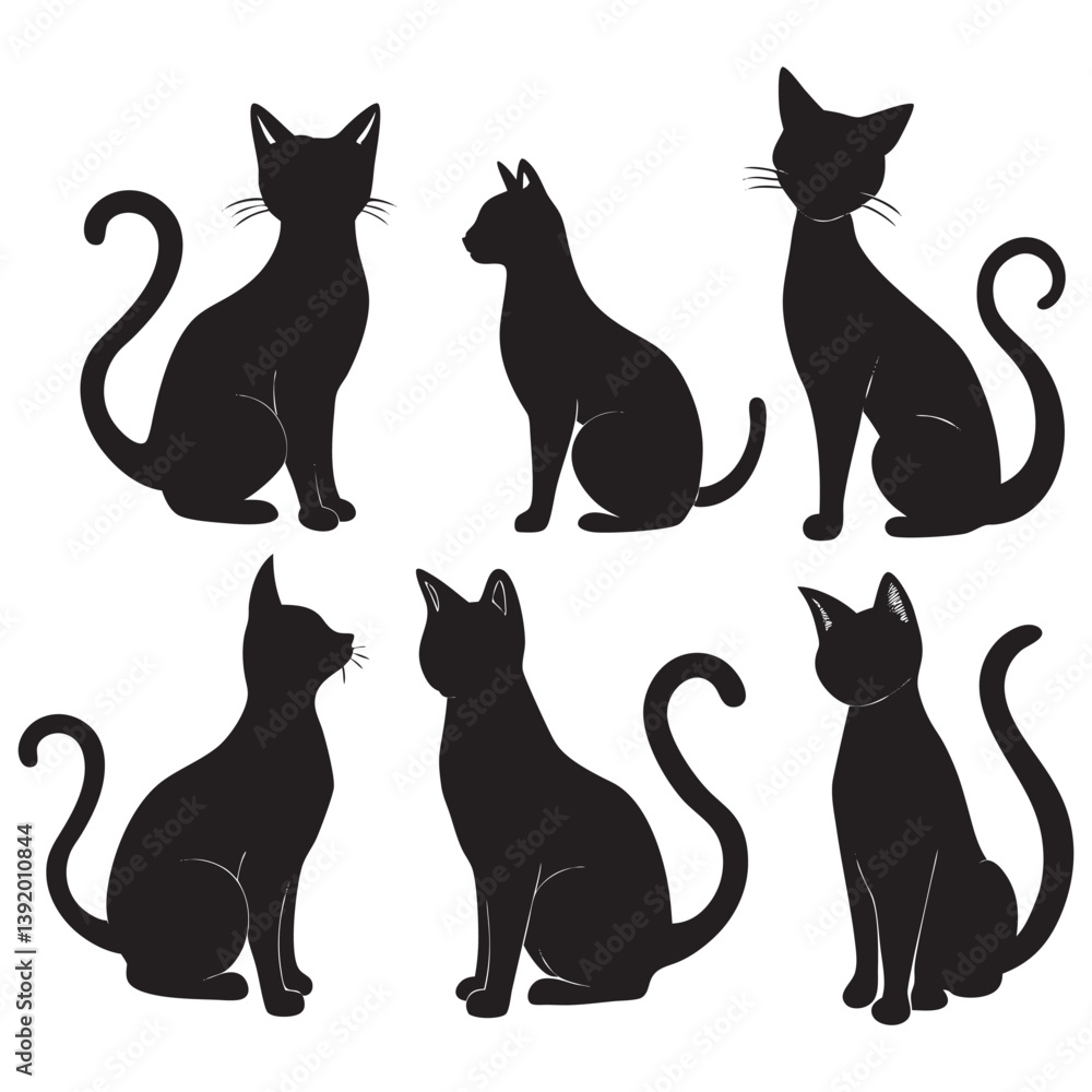 Cat silhouettes set large pack of vector silhouette Cat silhouettes set large pack of vector silhouette