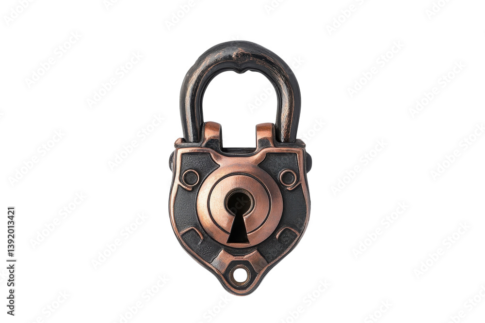 Antique padlock ornate bronze keyhole dark metal isolated white background Secure mystery vintage isolated on transparent background Antique padlock ornate bronze keyhole dark metal isolated white background Secure mystery vintage isolated on transparent background