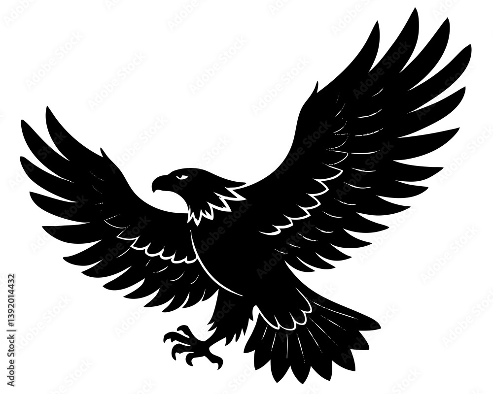 Obraz premium Bald Eagle silhouette vector illustration