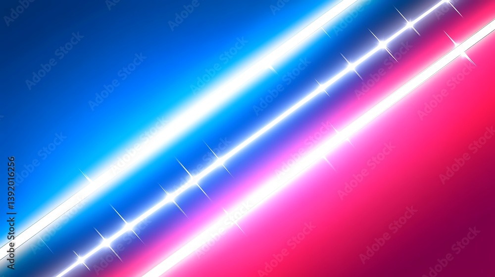 Fototapeta premium Abstract Neon Lights Background Blue Pink Glowing Lines Bright Sparkle