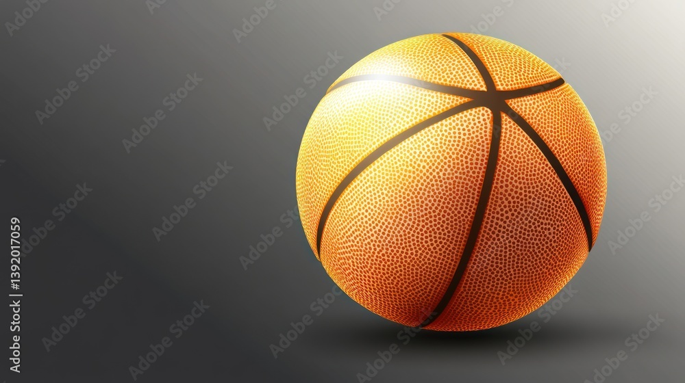 Obraz premium a vibrant textured basketball illuminated against a gradient gray backdrop symbolizing sportsmanship and skill for competitive play and dynamic athleticism