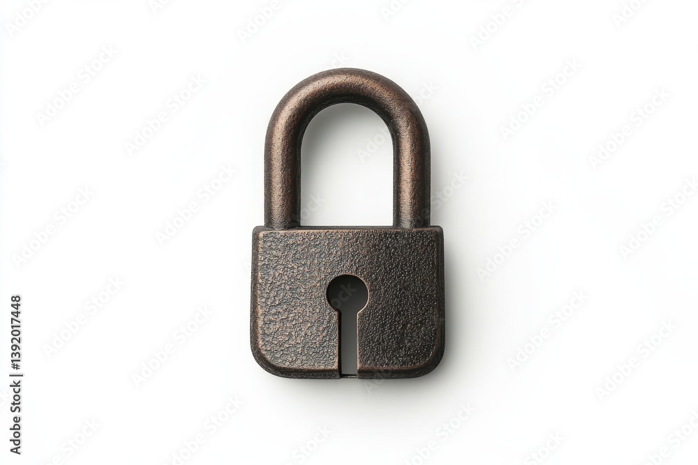 Sturdy bronze padlock symbol of security and protection isolated on white background detailed isolated on transparent background Sturdy bronze padlock symbol of security and protection isolated on white background detailed isolated on transparent background