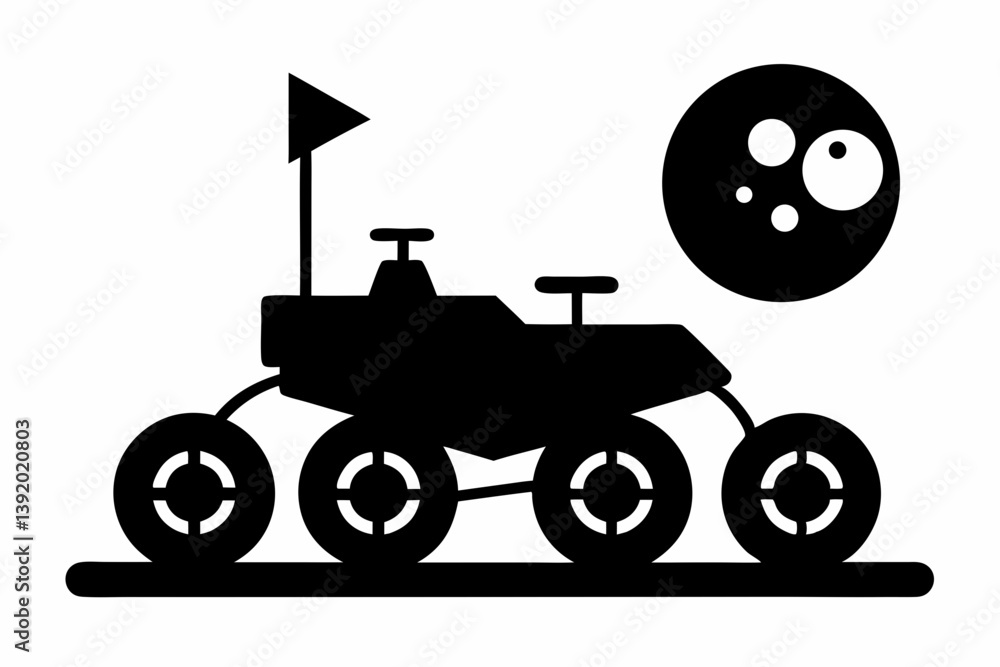 moon rover design silhouette vector illustration moon rover design silhouette vector illustration