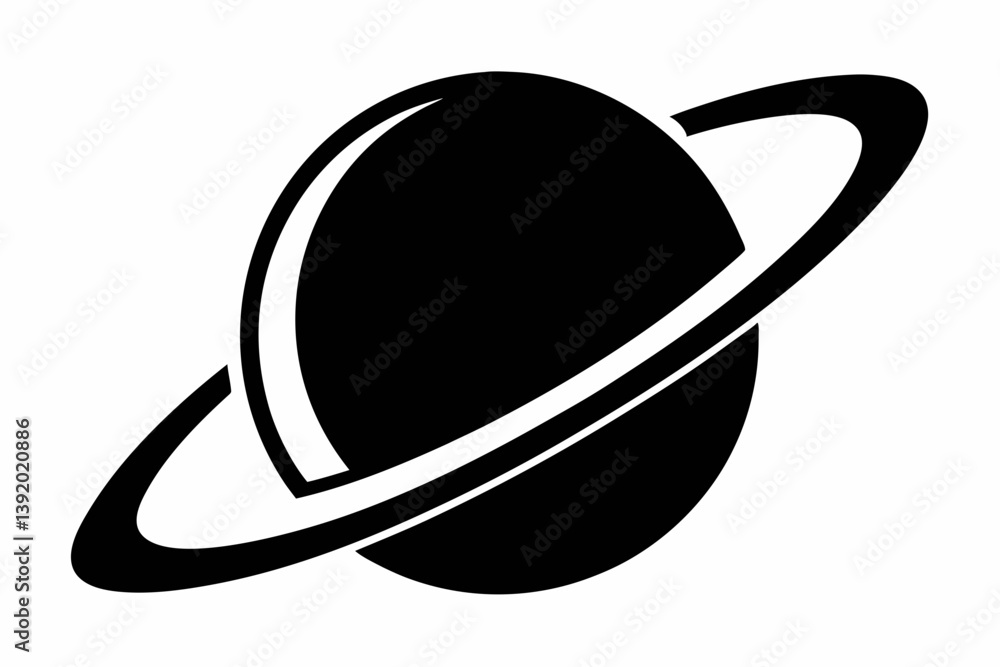 a planet with rings design silhouette vector illustration a planet with rings design silhouette vector illustration