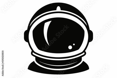 a astronaut helmet design silhouette vector illustration