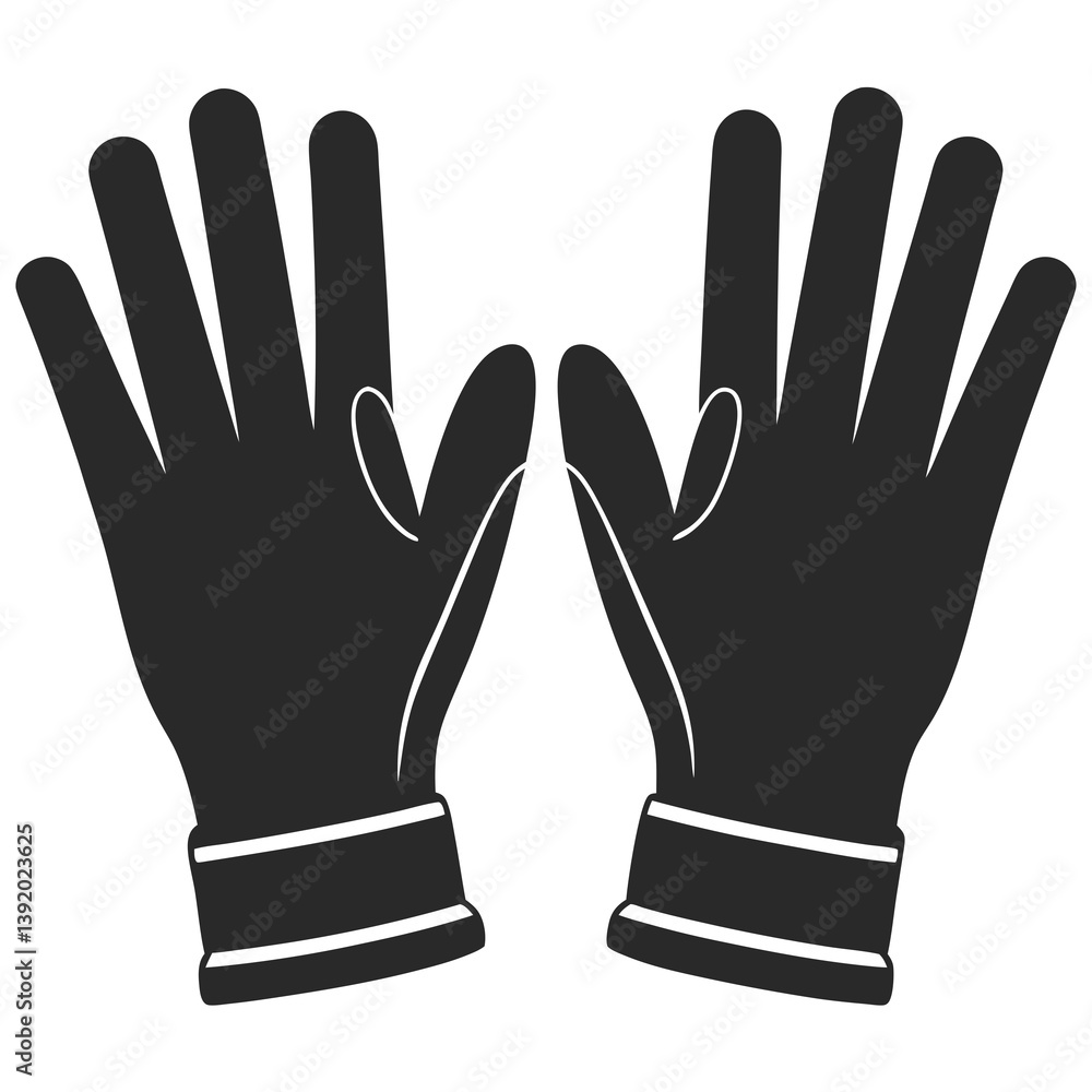Fototapeta premium Gloves silhouette vector illustration