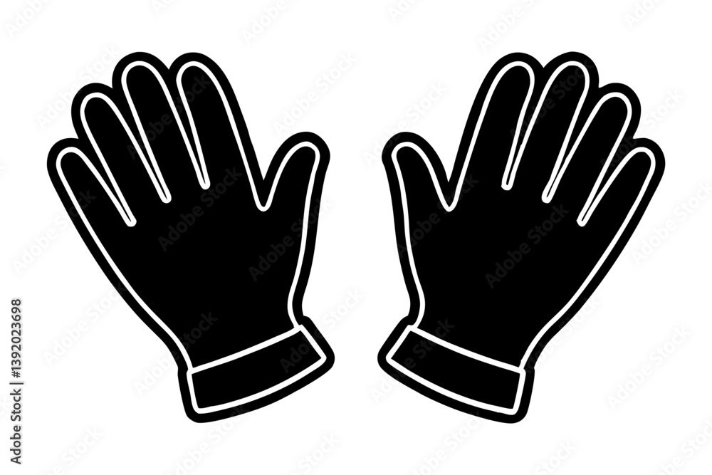 Gloves silhouette vector illustration Gloves silhouette vector illustration