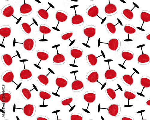 A pattern of wine glasses. For prints, textiles, backgrounds and more. Vector.