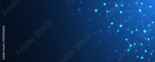 Molecular structure and genetic engineering, molecules DNA, neural network, scientific research. Abstract background for innovation technology, science, healthcare, and medicine