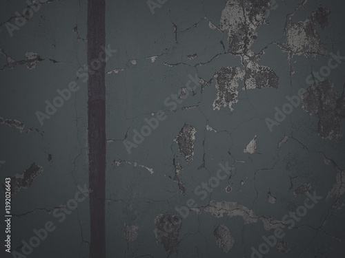 Obraz na płótnie Faded dark background texture. Peeling paint on a concrete wall. Dark texture of old cracked flaking paint. Weathered rough painted surface with patterns of cracks. Shaded grunge background for design w salonie