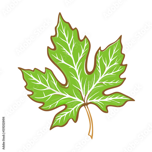 Sycamore leaf icon displaying vibrant colors, nature's beauty concept