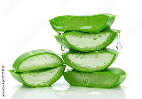 Wallpaper Mural Aloe vera slices stacked vibrant Torontodigital.ca