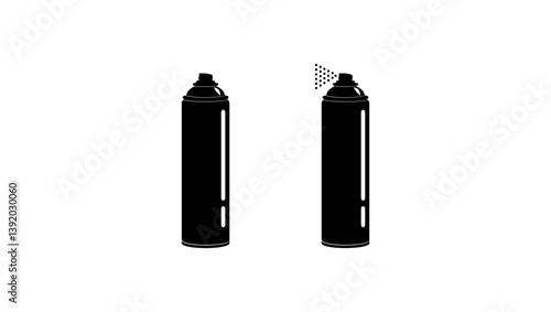 Aerosol Spray symbol, black isolated silhouette