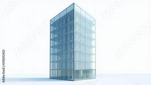 Wallpaper Mural modern glass tower features sleek design minimalist aesthetics pure white background Torontodigital.ca