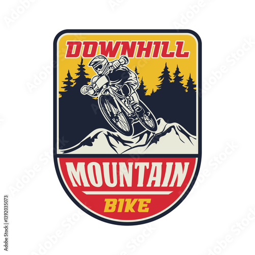 Extreme Downhill Mountain Biking Adventure Vector Design