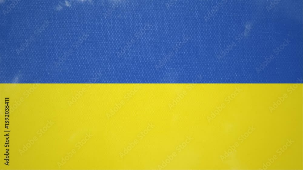 Animated Video Showing the Flag of UKRAINE Emerging from Nowhere