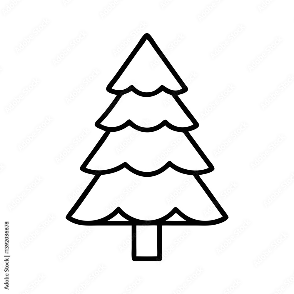 Fototapeta premium Christmas tree illustration in minimalistic style 