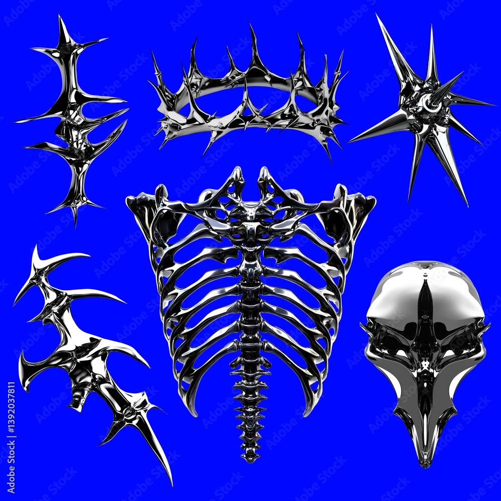 Cybersigil Goth design element design element set